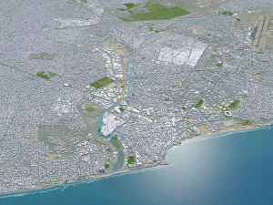 Accra city ghana 40km 3D Model