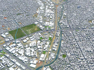 Accra city ghana 40km 3D Model