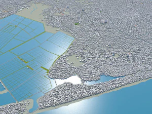Accra city ghana 40km 3D Model