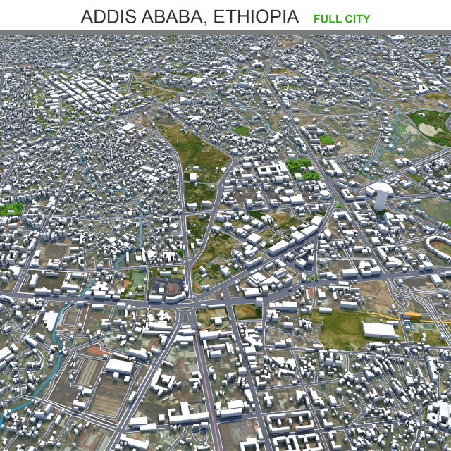 Addis ababa city ethiopia 60km 3D Model .c4d .max .obj .3ds .fbx .stl .blend 
