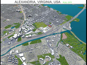 cidade de Alexandria, Virgínia, EUA, 20 km Modelo 3D