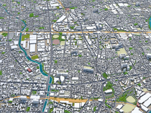 amagasaki city japan 20km Modello 3D