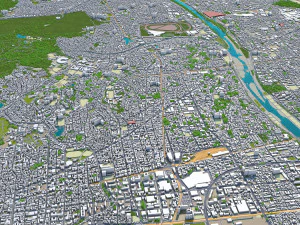 amagasaki city japan 20km 3D Model