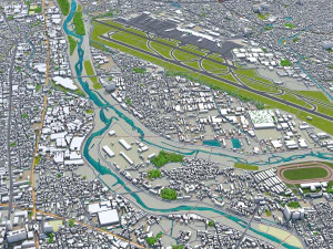 amagasaki city japan 20km 3D Model