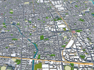 amagasaki city japan 20km Modello 3D