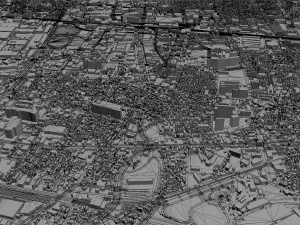 amagasaki city japan 20km 3D Model