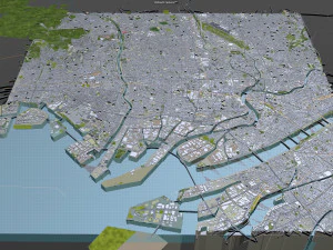amagasaki city japan 20km 3D Model