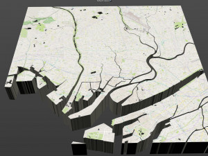 amagasaki city japan 20km Modello 3D