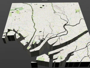 amagasaki city japan 20km 3D Model