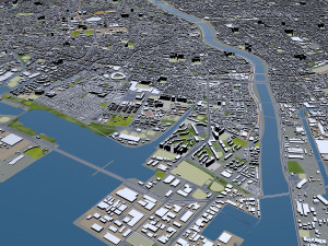 amagasaki city japan 20km Modello 3D