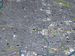 amagasaki city japan 20km Modello 3D