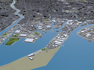 amagasaki city japan 20km Modello 3D