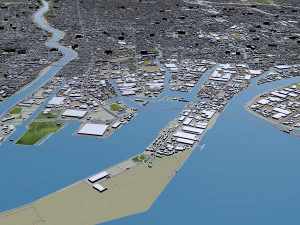 amagasaki city japan 20km 3D Model