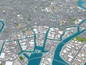 amagasaki city japan 20km Modello 3D
