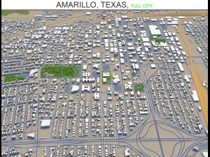 amarillo city texas usa 40km 3D Model