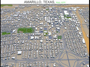 アマリロ市 テキサス州 アメリカ 40km 3Dモデル