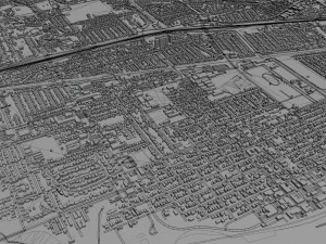 antioch city california usa 30km 3D Model