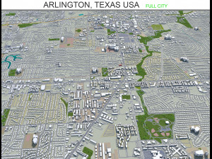 arlington city texas usa 40km 3Dモデル
