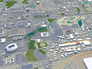 cidade de arlington, texas, eua, 40 km Modelo 3D