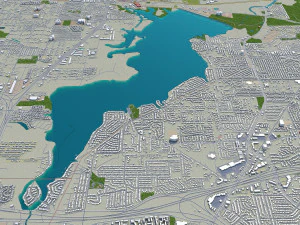 cidade de arlington, texas, eua, 40 km Modelo 3D