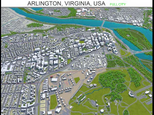 Arlington City, Virginia, USA 20 km 3D Modell