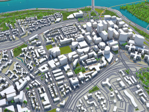 arlington city virginia usa 20km 3D Model