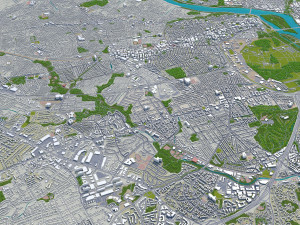 arlington city virginia usa 20km 3D Model