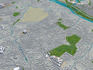 arlington city virginia usa 20km 3D Model