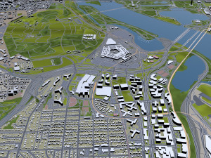 arlington city virginia usa 20km 3D Model