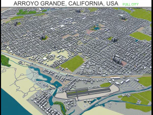Arroyo Grande City, Kalifornien, USA, 20 km 3D Modell