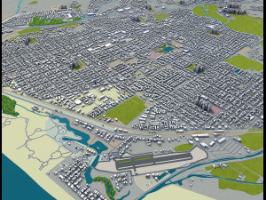 arroyo grande city california usa 20km 3D Model