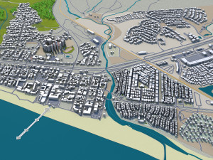 arroyo grande city california usa 20km 3D Model