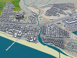 arroyo grande city california usa 20km 3D Model