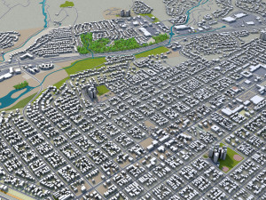 arroyo grande city california usa 20km 3D Model