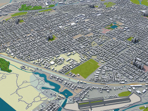 arroyo grande city california usa 20km 3D Model