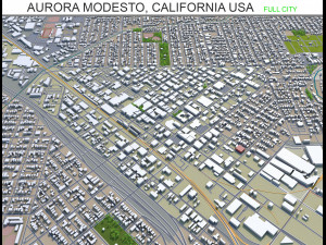 aurora modesto city california usa 20km 3D Model