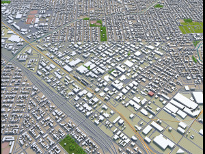 aurora modesto city california usa 20km 3D Model