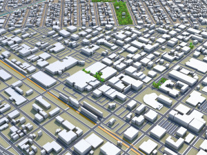 aurora modesto city california usa 20km 3D Model