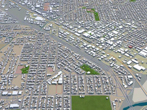 aurora modesto city california usa 20km 3D Model