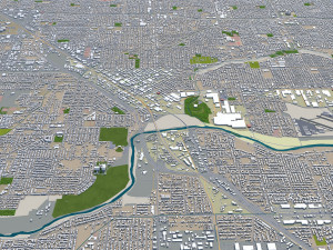 aurora modesto city california usa 20km 3D Model