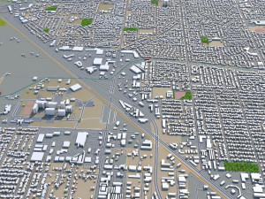 aurora modesto city california usa 20km 3D Model