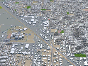 aurora modesto city california usa 20km 3D Model
