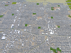 aurora modesto city california usa 20km 3D Model