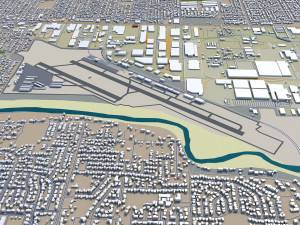 aurora modesto city california usa 20km 3D Model