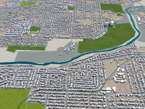 aurora modesto city california usa 20km 3D Model