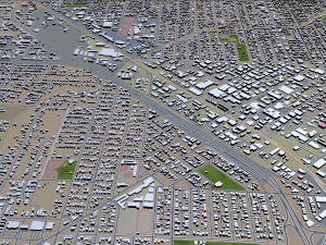 aurora modesto city california usa 20km 3D Model