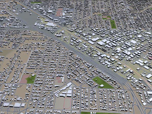 aurora modesto city california usa 20km 3D Model