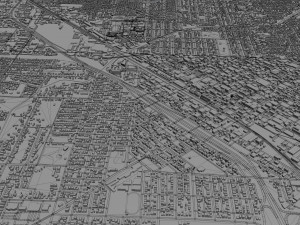 aurora modesto city california usa 20km 3D Model
