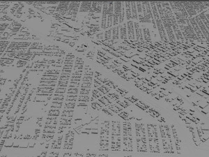 aurora modesto city california usa 20km 3D Model