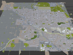 aurora modesto city california usa 20km 3D Model
